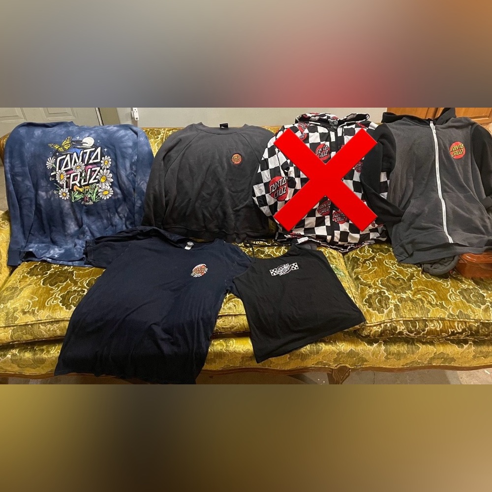 Santa Cruz Womens Mixed Clothing Lot (6 Pieces) Size M, L, & XL